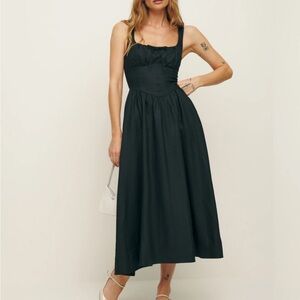 Reformation Black Linen Balia Dress (Size 0)